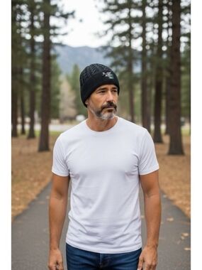 REI Beanie Hat Unisex Grey Cable Knit Winter Hat Warm Stretchy Beanie NWT